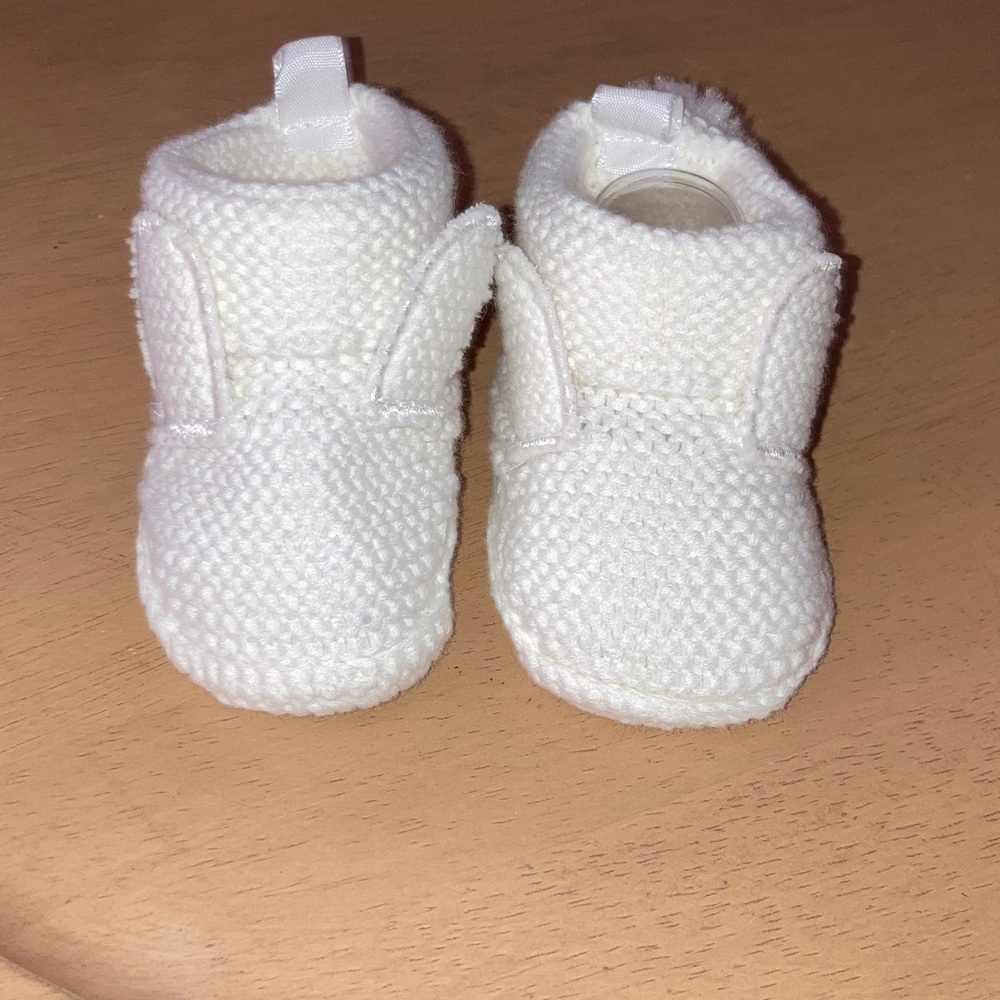 #197. Carter’s - Bunny Knit Baby Booties - White Plush Comfort